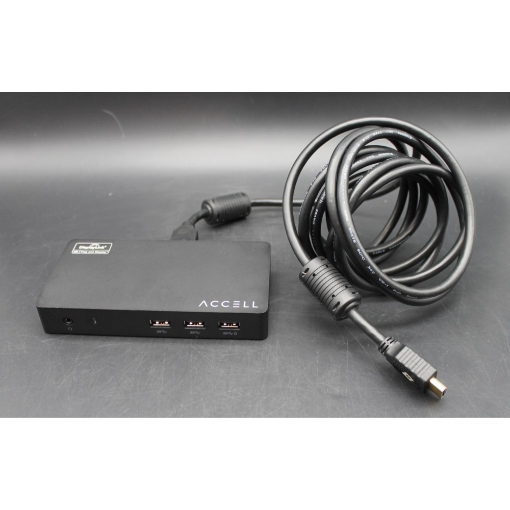Accell USB 3.0 Docking Station DisplayLink 4K Plug & Display K172B-008B UNTESTED